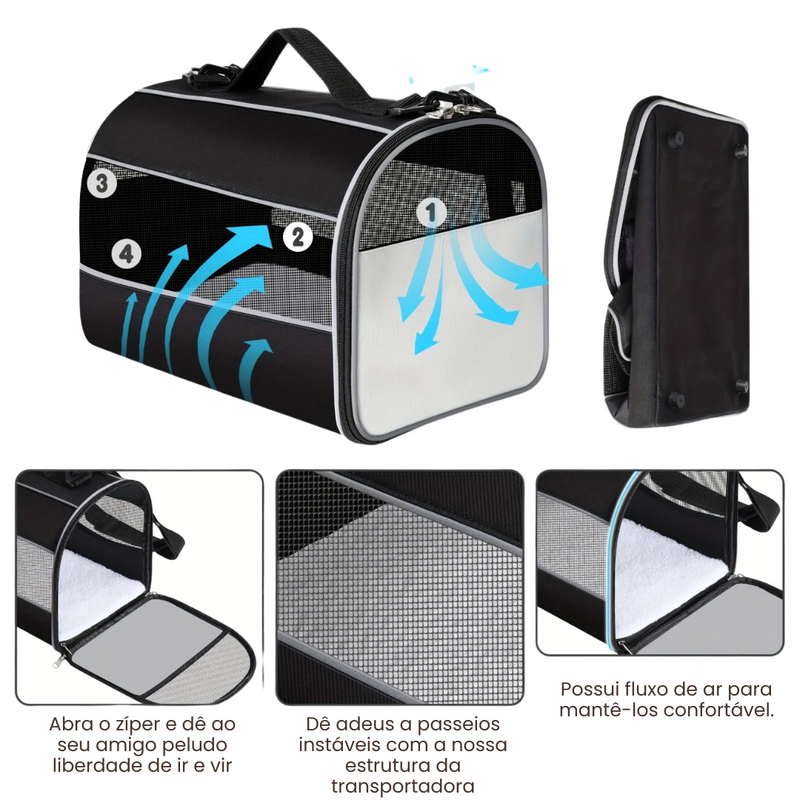 Transporte Seu Pet Com Conforto e Estilo: Bolsa Caixa Telada Prática e Leve
