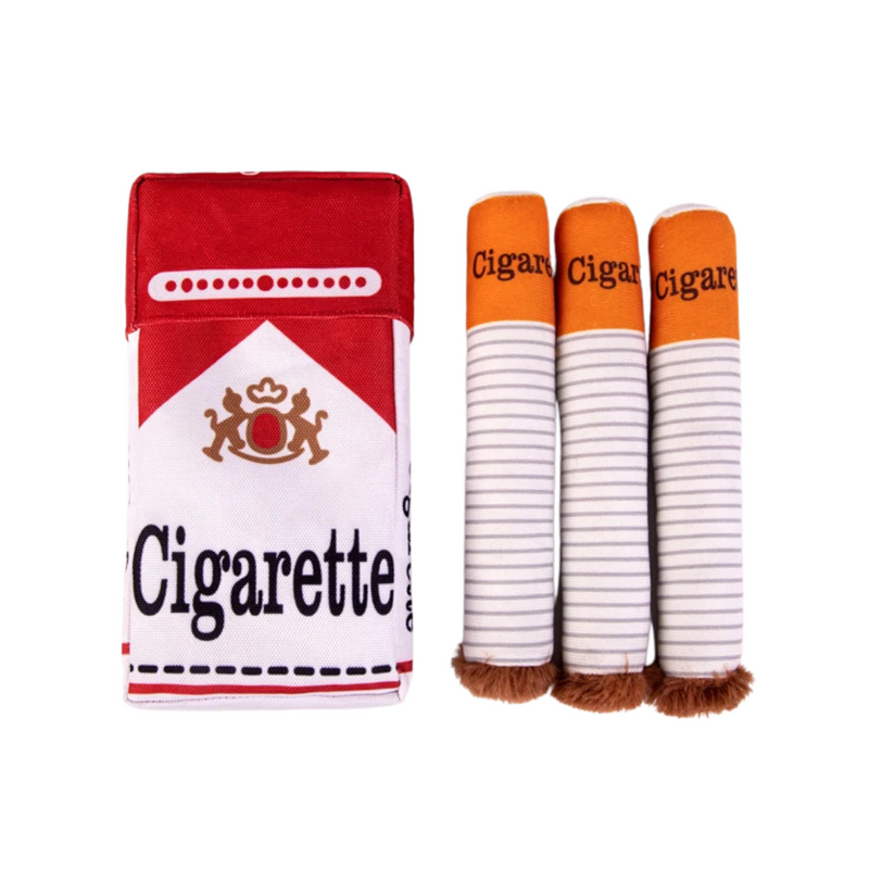 Cachorro Feliz: Brinquedo de Mastigar em Formato de Cigarro com Som de Apito