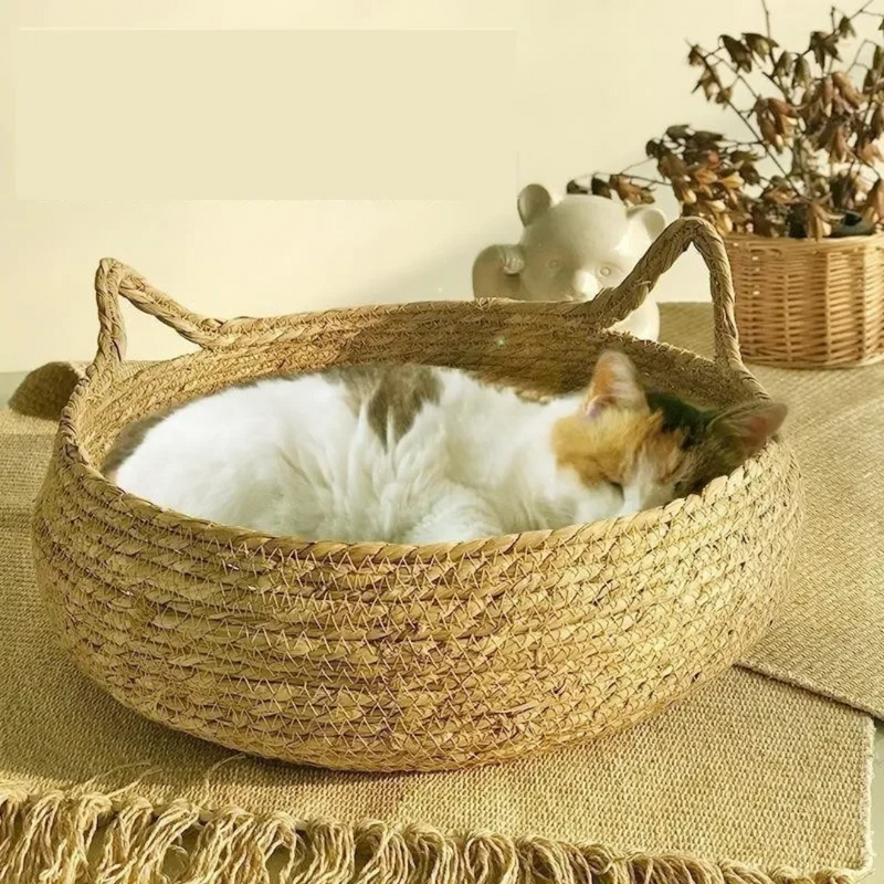 Caminha Ecológica de Bambu para Cães e Gatos: Conforto e Estilo Natural