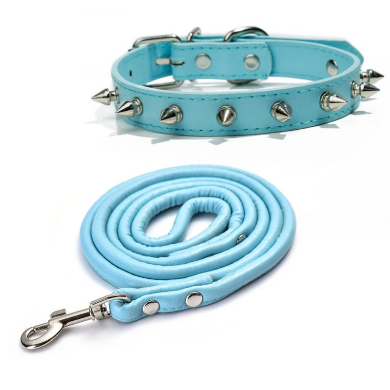 Coleira Pet de Couro com Spikes para Estilo e Conforto do Seu Cachorro