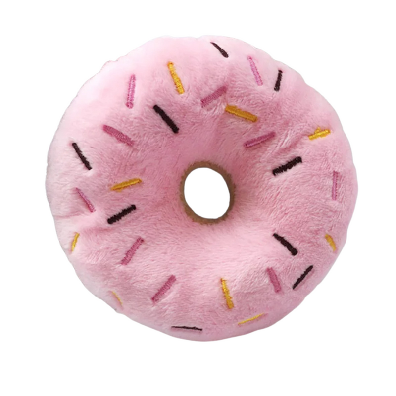Confortável Brinquedo de Pelúcia em Formato de Donut para Cães