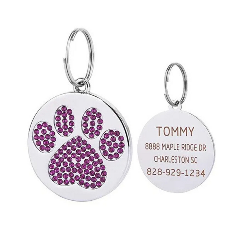 Pingente de Identificação Personalizado para Cachorros com Nome, Telefone e Endereço