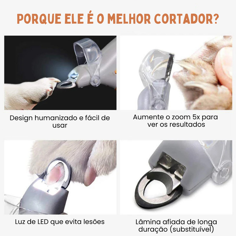 **Cortador de Unha Pet com Iluminação LED para Conforto e Praticidade**