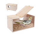Ninho de Madeira com Visor de Acrílico para Periquitos e Aves - Conforto e Segurança para Seus Pássaros