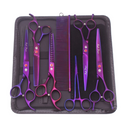 Kit Profissional de Tesouras e Pente para Banho e Tosa Purple Dragon com Estojo – Transforme a Experiência do Seu Pet