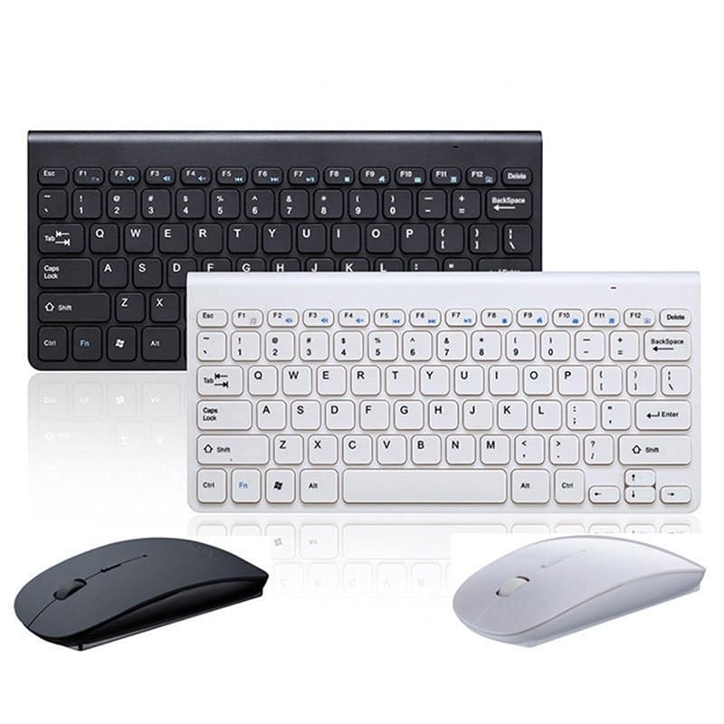 Kit Teclado e Mouse Sem Fio para PC 2.4g Ultra Fino Wireless