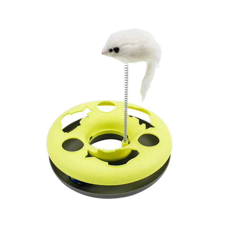 Disco Interativo com Bolinha Rotativa para Gatos