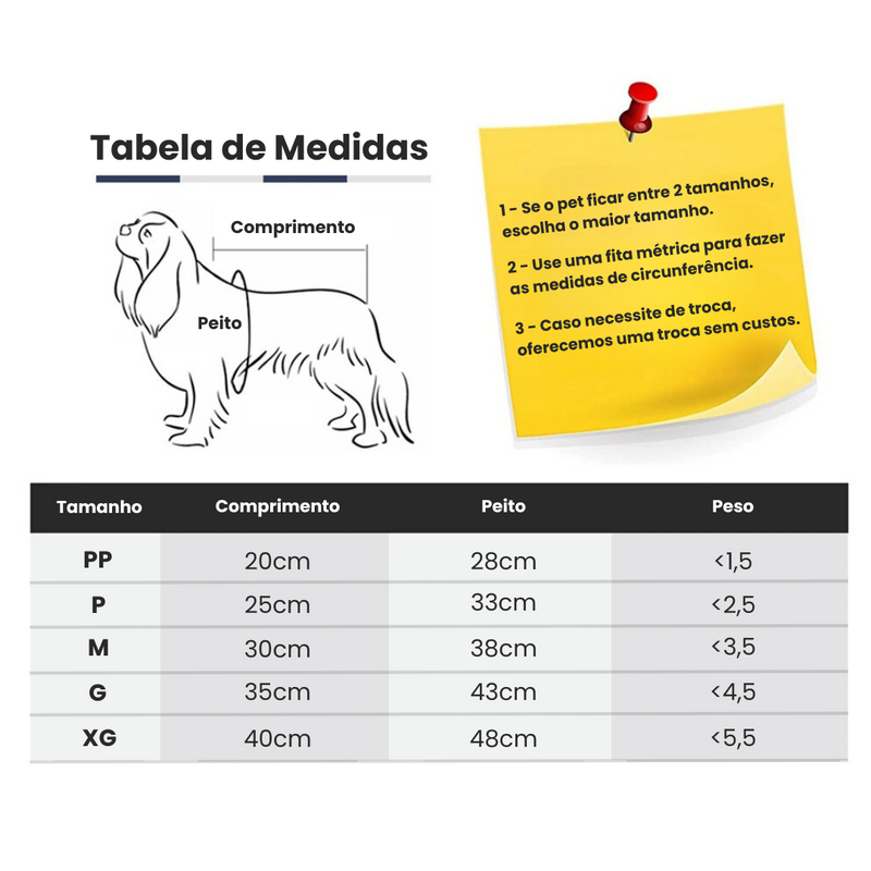 Jaqueta de Frio Confortável para Pets com Gola e Argola para Guia