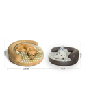 Cama Confortável com Borda Travesseiro para Cães de Grande Porte