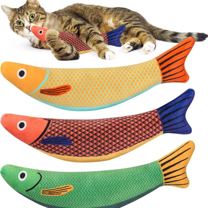 Peixe Mastigável para Gatos com Catnip – Diversão e Conforto para Seu Felino