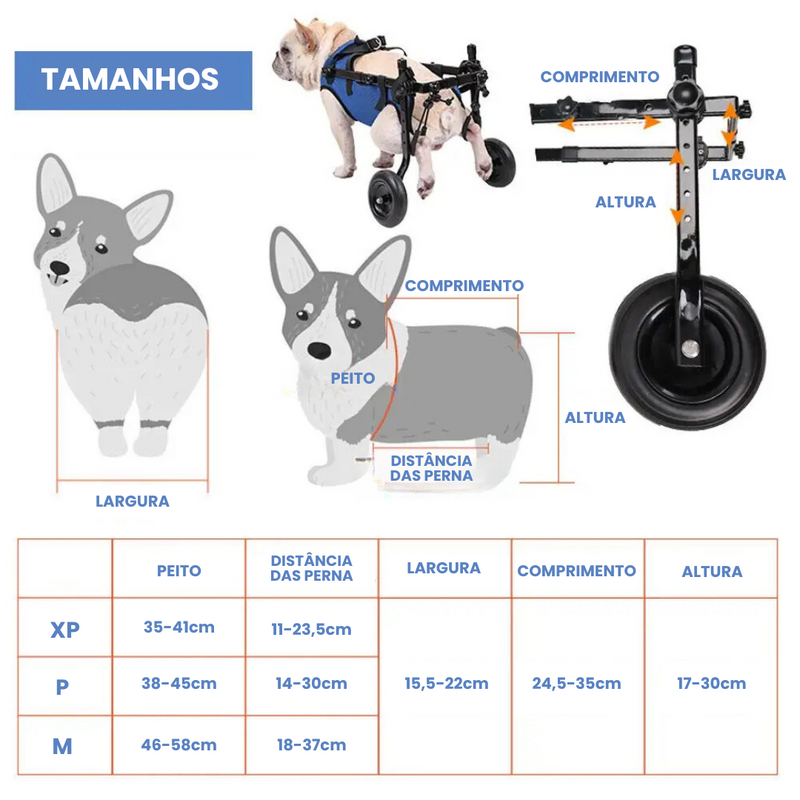 Cadeira de Rodas Ajustável para Pets: Liberdade e Conforto para Patas Traseiras