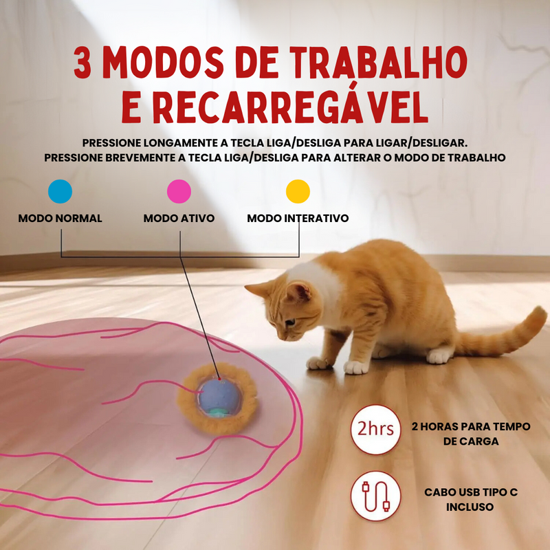 Saco de Brinquedo com Bolinha Elétrica Inteligente para Gatos – Diversão e Estímulo na Rotina do Seu Pet