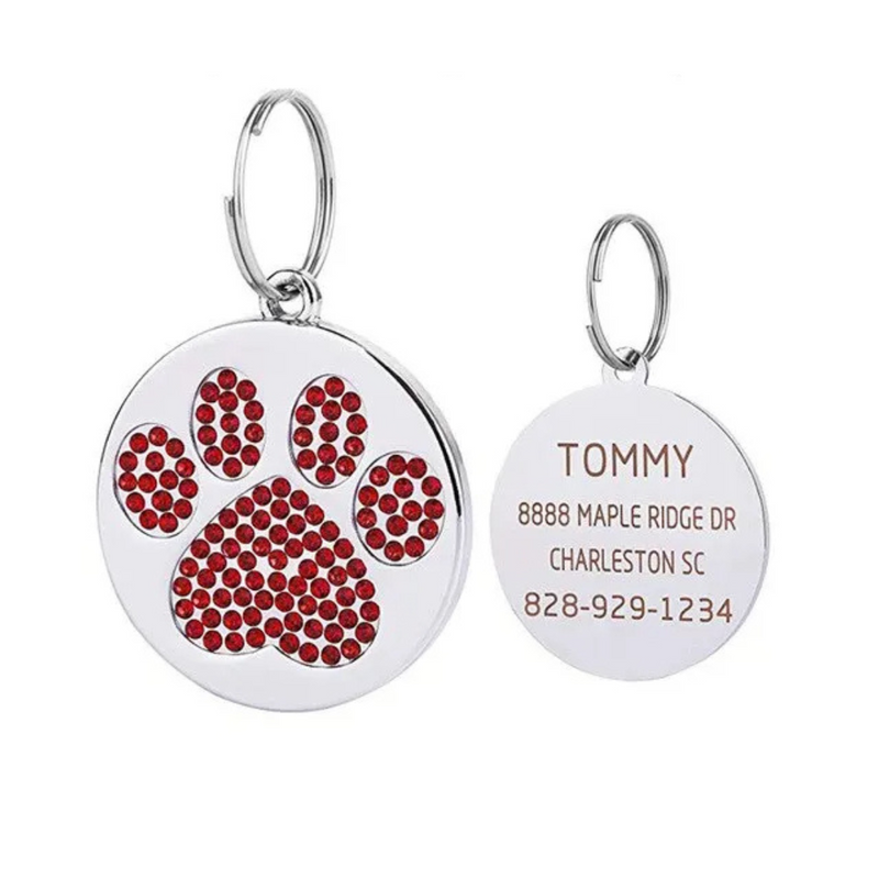 Pingente de Identificação Personalizado para Cachorros com Nome, Telefone e Endereço