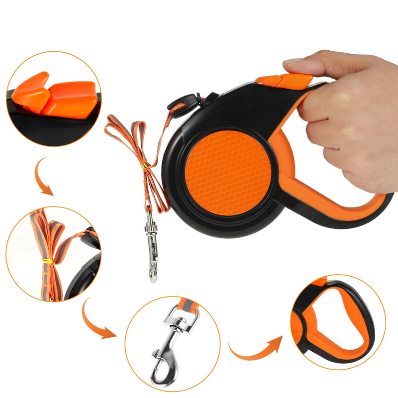 Coleira Retrátil Automática Para Liberdade de Caminhadas Até 8 Metros