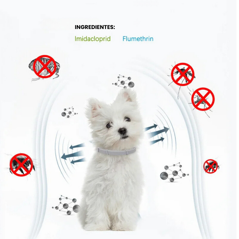 Coleira Repelente Antiparasitário para Proteção Eficaz Contra Pulgas e Carrapatos