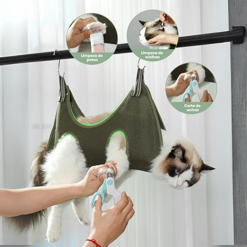 Sling Rede Suspensa para Banho e Tosa de Cães e Gatos de Pequeno Porte – Conforto e Segurança na Hora do Cuidado