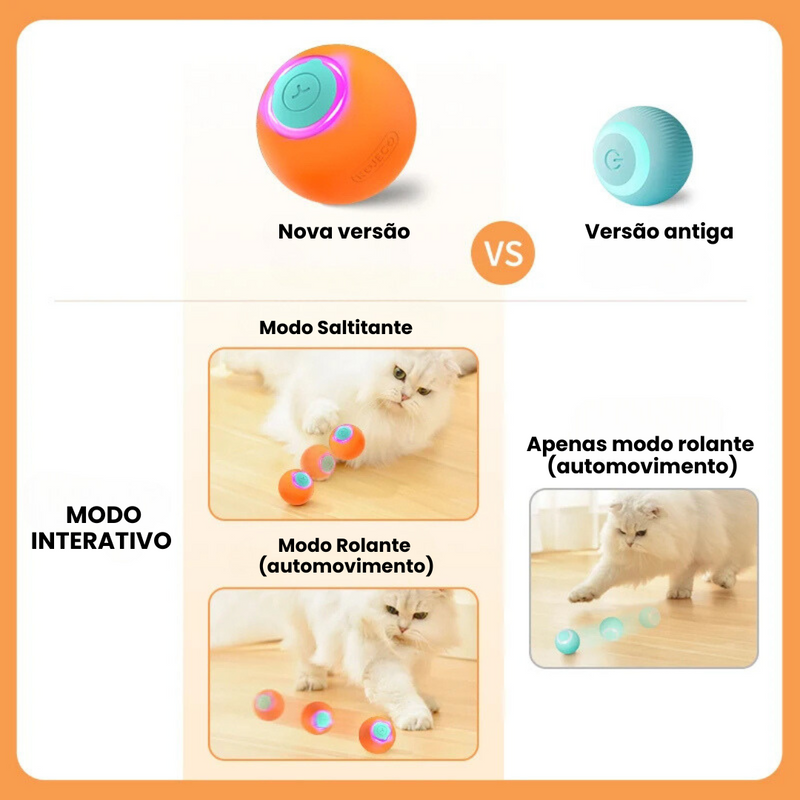 Bolinha Interativa Elétrica para Estímulo e Diversão do Seu Gato