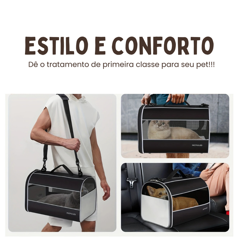 Transporte Seu Pet Com Conforto e Estilo: Bolsa Caixa Telada Prática e Leve