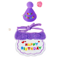 Conjunto de Chapéu e Babador para Aniversário de Cães e Gatos