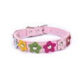 Coleira de Couro Floral para Conforto e Estilo de Gatos e Cães