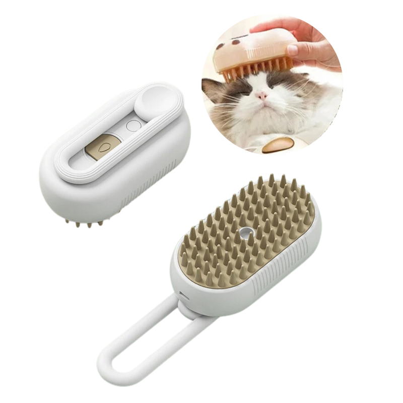 Escova a Vapor Automática para Limpeza Profunda de Pelagem em Cães e Gatos