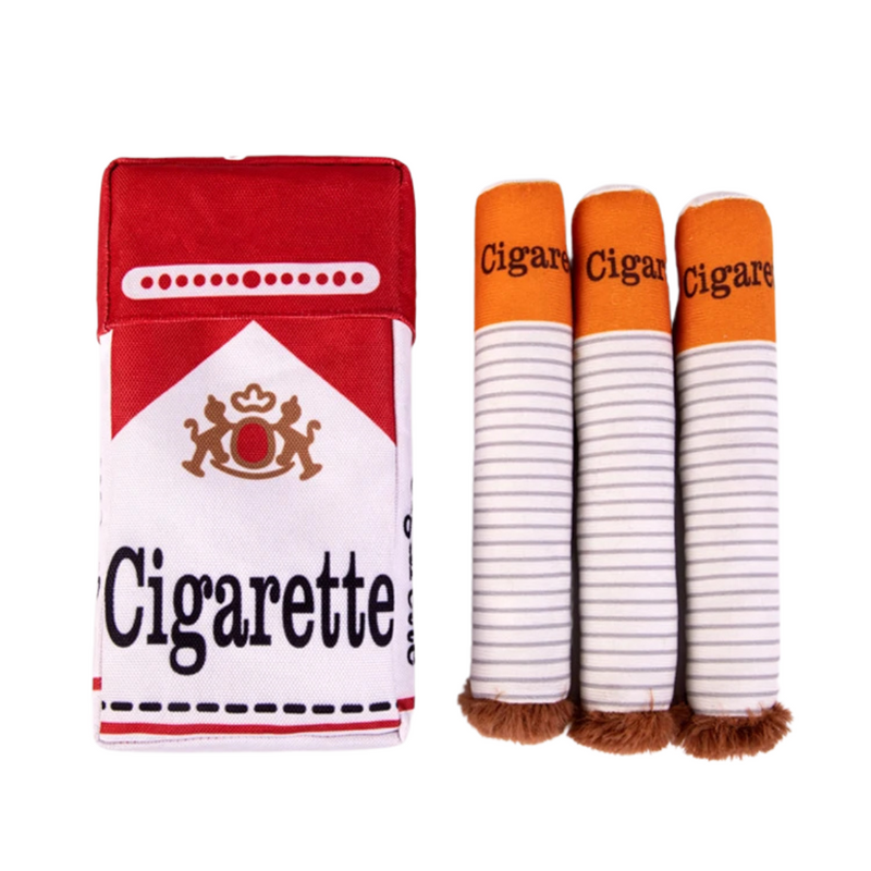 Cachorro Feliz: Brinquedo de Mastigar em Formato de Cigarro com Som de Apito