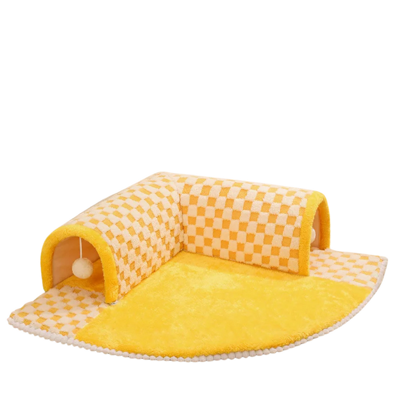 Túnel Tapete Confortável para Gatos com Bolinhas para Arranhar