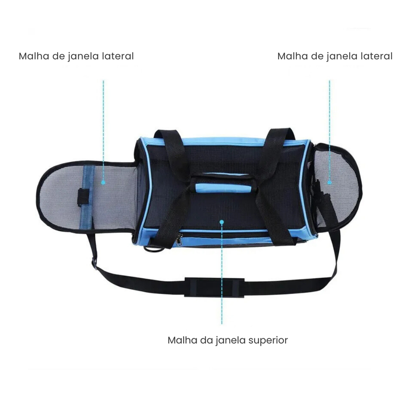 Bolsa de Transporte Compacta para Cães e Gatos em Viagens Confortáveis