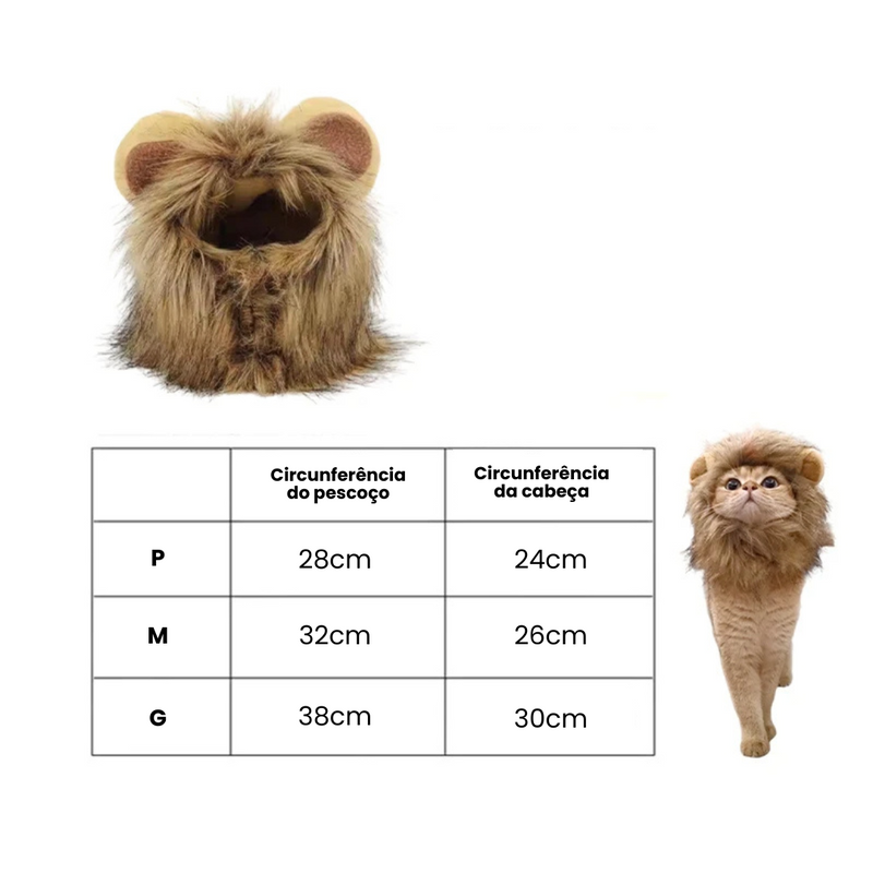 Juba de Leão: Fantasia Divertida para Gatos