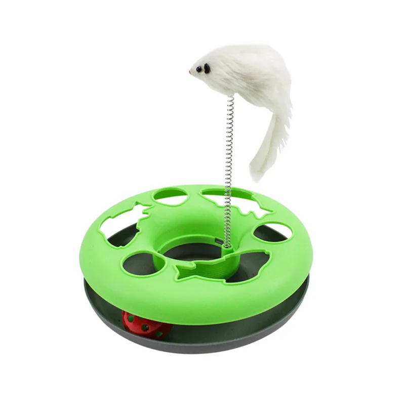 Disco Interativo com Bolinha Rotativa para Gatos