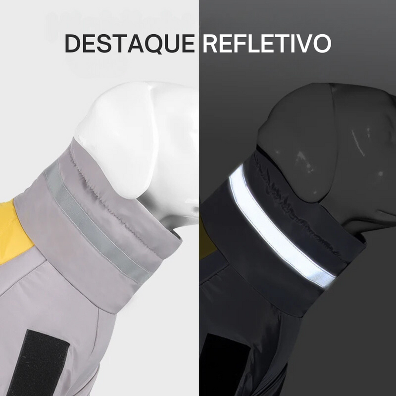 **Jaqueta Impermeável com Colar Alto para Conforto e Proteção do Seu Cachorro**