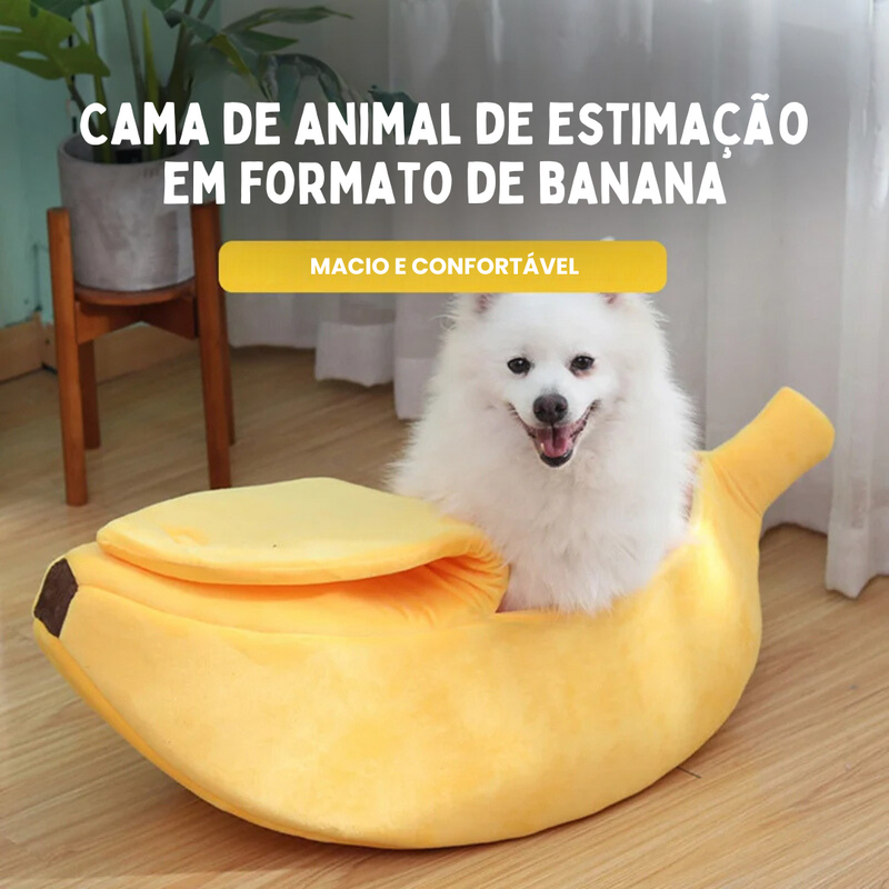 Cama Pet Confortável em Formato de Banana para Cães e Gatos