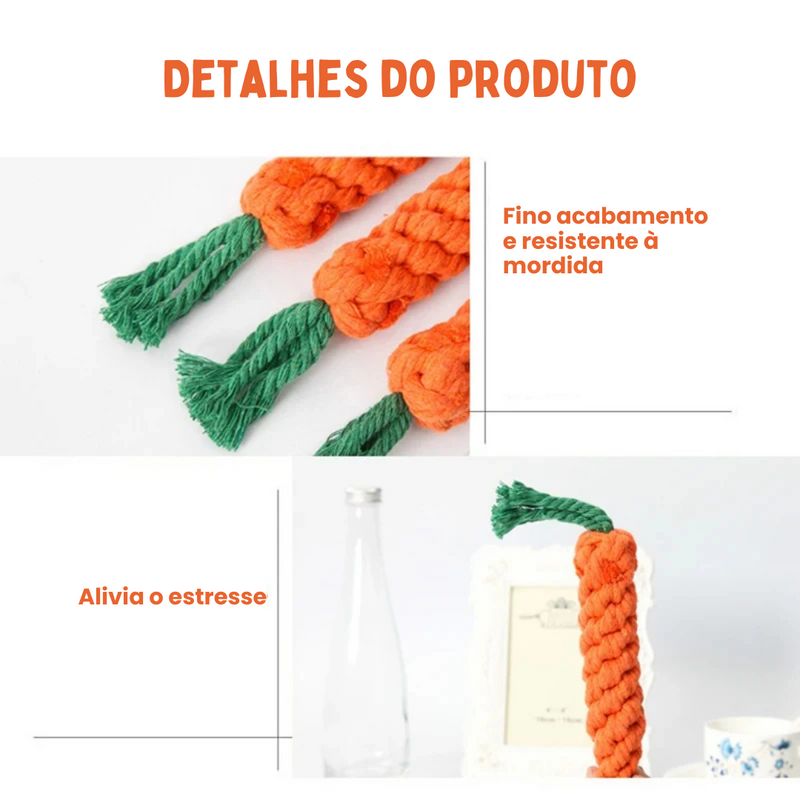 Brinquedo Pet Cenoura Resistente: Diversão e Conforto para Seu Cão