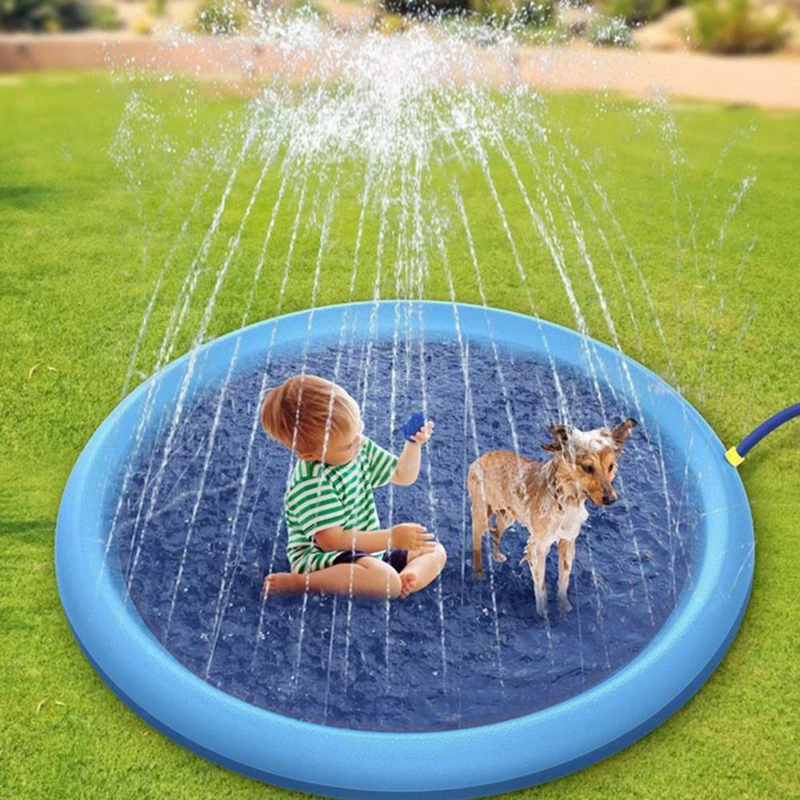 Piscina Inflável para Cães com Chafariz Refrescante – Diversão e Conforto para Seu Pet