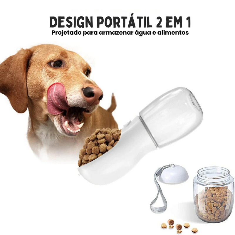 Garrafa Multifuncional para Pet: Bebedouro e Comedouro Portátil para Viagens com Seu Cachorro