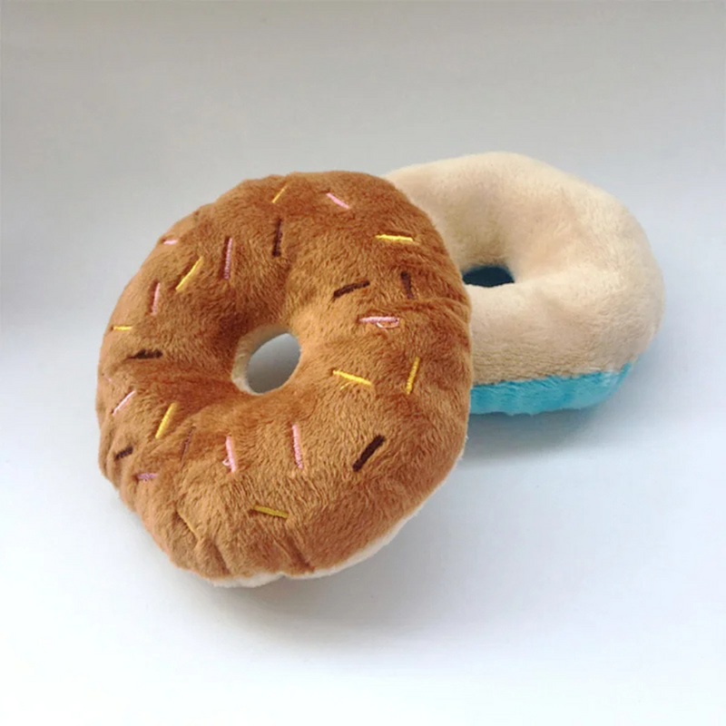 Confortável Brinquedo de Pelúcia em Formato de Donut para Cães