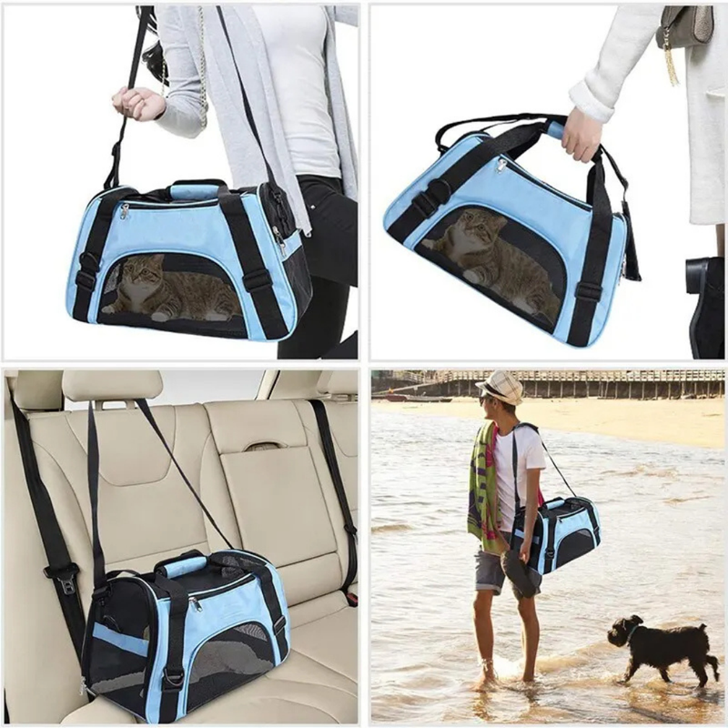 Bolsa de Transporte Compacta para Cães e Gatos em Viagens Confortáveis