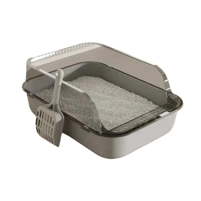 Caixa de Areia Semi Fechada para Gatos com Borda e Pazinha Inclusa - Conforto e Praticidade na Limpeza