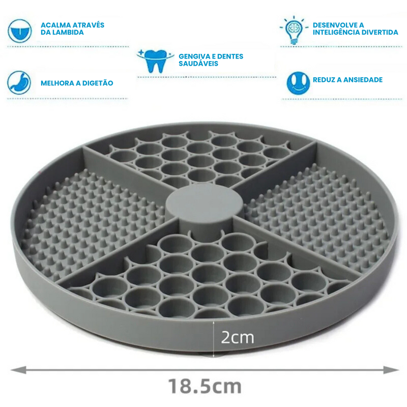 Tapete Interativo de Silicone para Alimentação Lenta de Cachorros - Melhore a Rotina do Seu Pet