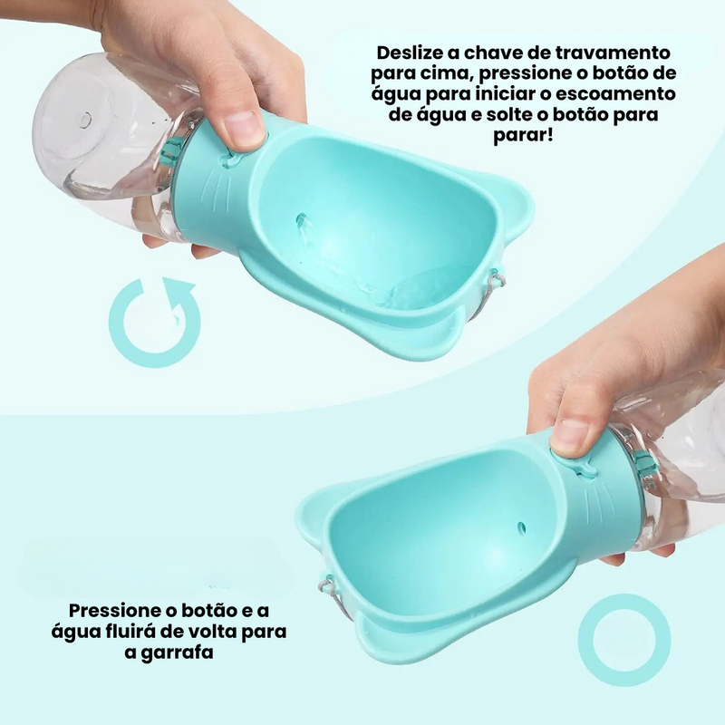 Garrafa Multifuncional para Pet: Bebedouro e Comedouro Portátil para Viagens com Seu Cachorro