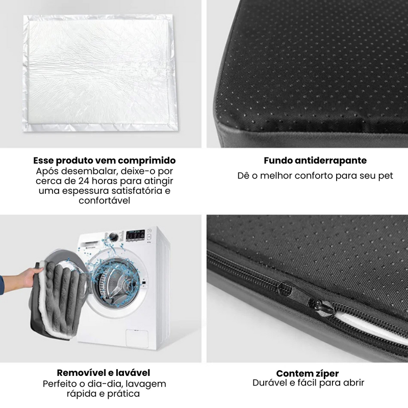 Colchão Pet Lavável e Impermeável para Conforto e Proteção com Espuma Densa