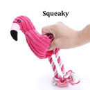 Pelúcia Flamingo com Corda: Brinquedo Ideal para Diversão e Conforto do Seu Cachorro