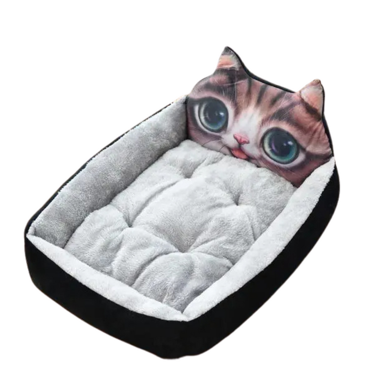 Caminha Acolchoada Teddy Cartoon: Conforto e Estilo para Cães e Gatos