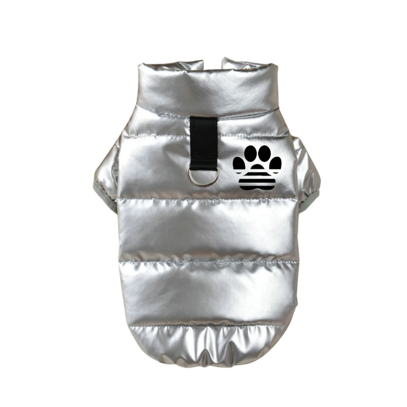 Jaqueta Puffer Impermeável para Pets The Dog Face com Alça Prática para Passeios Confortáveis