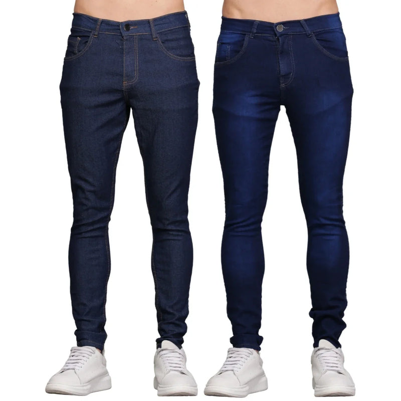Kit 2 Calças Jeans Masculina Escura na Promoção