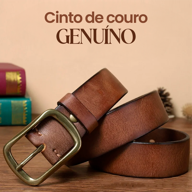 Cinto Masculino de Couro Genuíno - Estilo e Conforto Para o Seu Dia a Dia