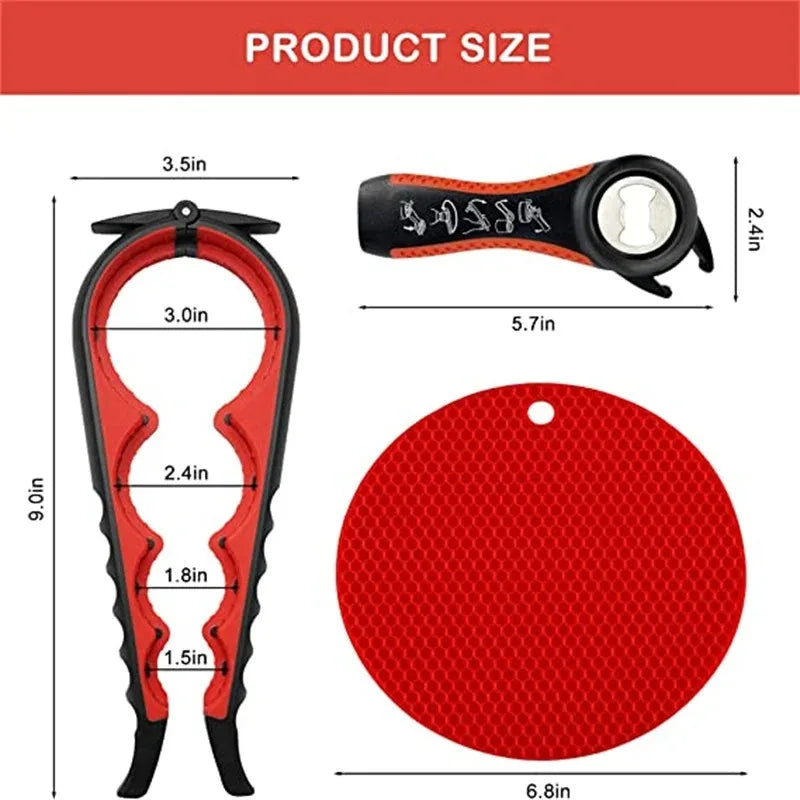 Abridor de garrafas de bebidas multifuncional, abridor de lata, tampa antiderrapante, quatro posições, 4 em 1