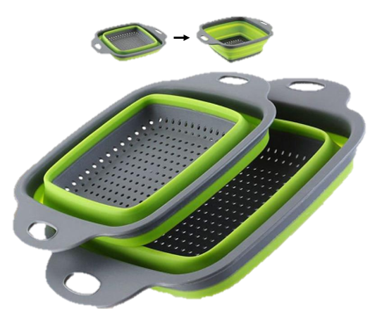 Bandeja de Silicone Prática para Organizar e Limpar Frutas e Vegetais