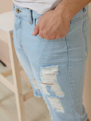 Bermuda Jeans Masculina Rasgado Vegas Premium