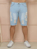 Bermuda Jeans Masculina Rasgado Vegas Premium
